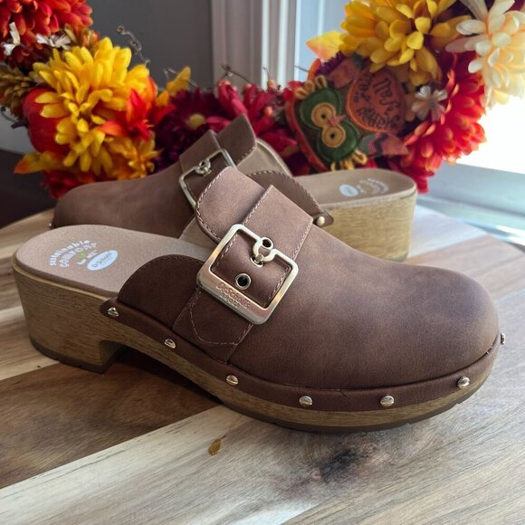 Dr. Scholl's Womens Classic Clog Platform 70's Vibes Mules 8US Brown - Picture 1 of 11